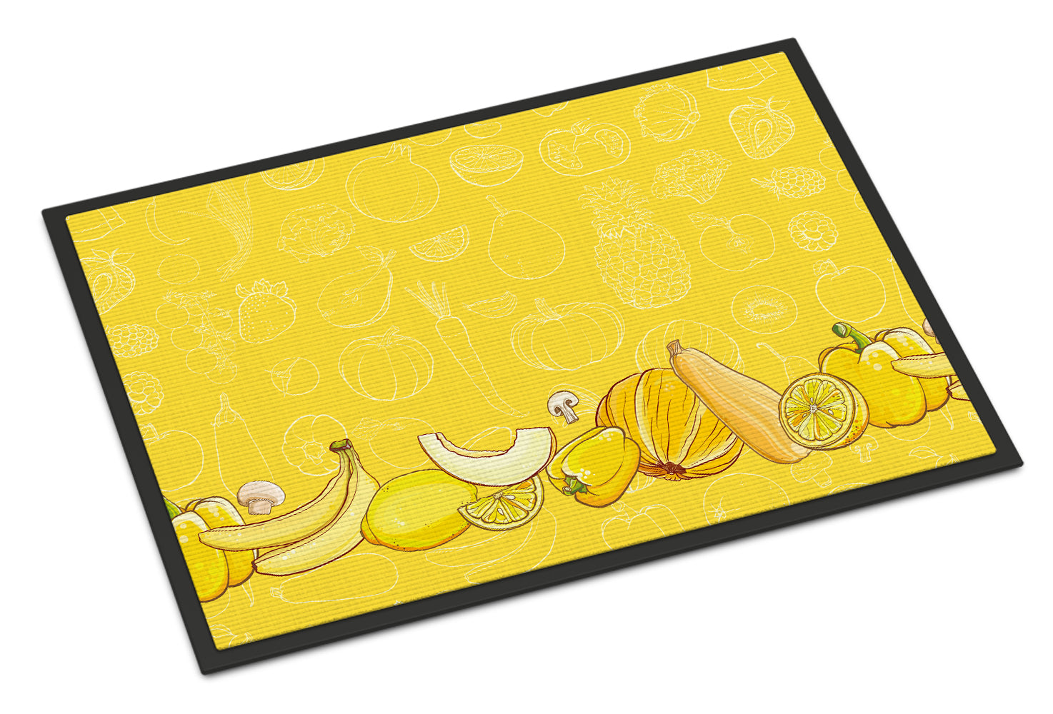 Fruits and Vegetables in Yellow Indoor or Outdoor Mat 18x27 BB5134MAT - the-store.com