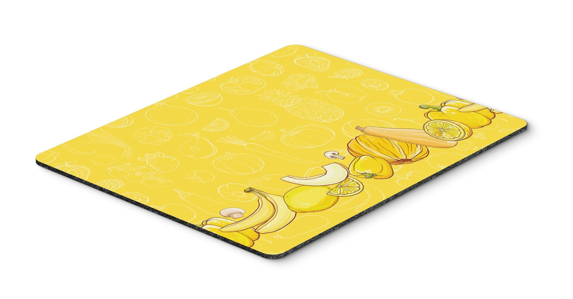 Fruits and Vegetables in Yellow Mouse Pad, Hot Pad or Trivet BB5134MP by Caroline's Treasures