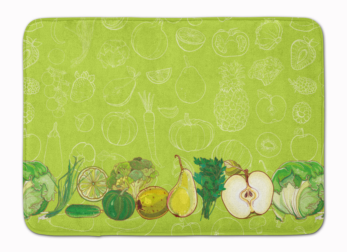 Fruits and Vegetables in Green Machine Washable Memory Foam Mat BB5135RUG - the-store.com