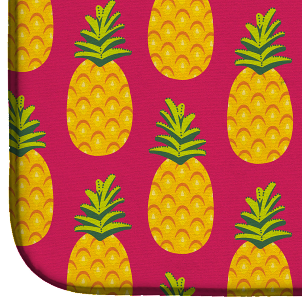 Pineapples on Pink Dish Drying Mat BB5136DDM  the-store.com.