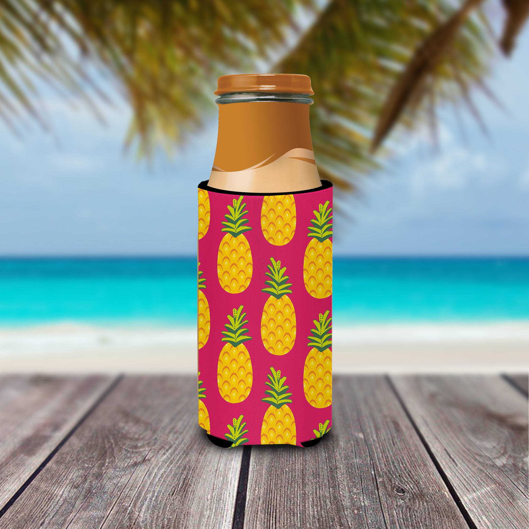 Pineapples on Pink  Ultra Hugger for slim cans BB5136MUK  the-store.com.