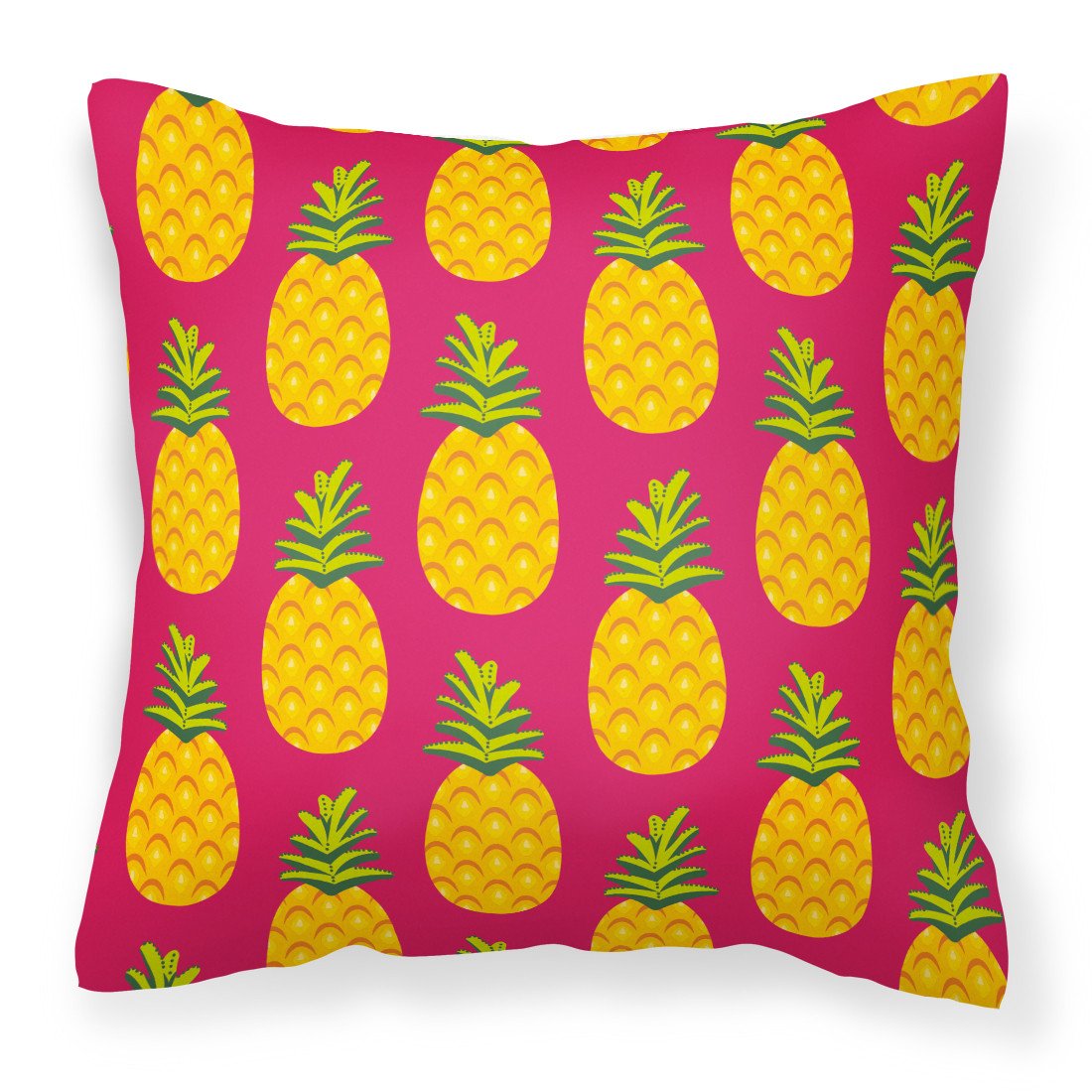Pineapples on Pink Fabric Decorative Pillow BB5136PW1818 by Caroline&#39;s Treasures