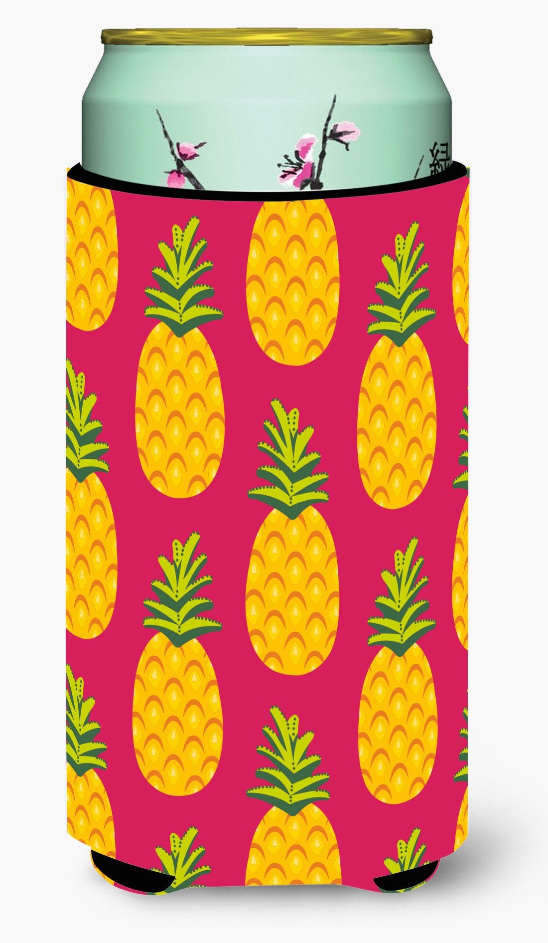 Pineapples on Pink Tall Boy Beverage Insulator Hugger BB5136TBC by Caroline&#39;s Treasures