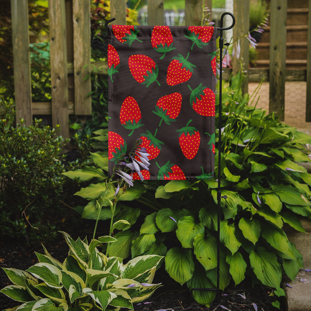 Strawberries on Gray Flag Garden Size BB5137GF