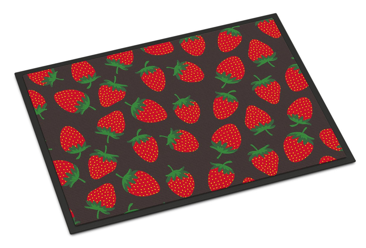 Strawberries on Gray Indoor or Outdoor Mat 24x36 BB5137JMAT by Caroline&#39;s Treasures
