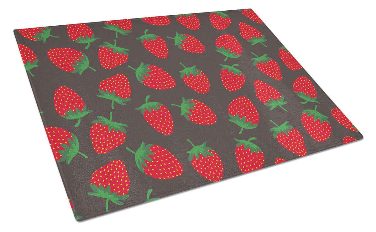 Strawberries on Gray Glass Cutting Board Large BB5137LCB by Caroline&#39;s Treasures