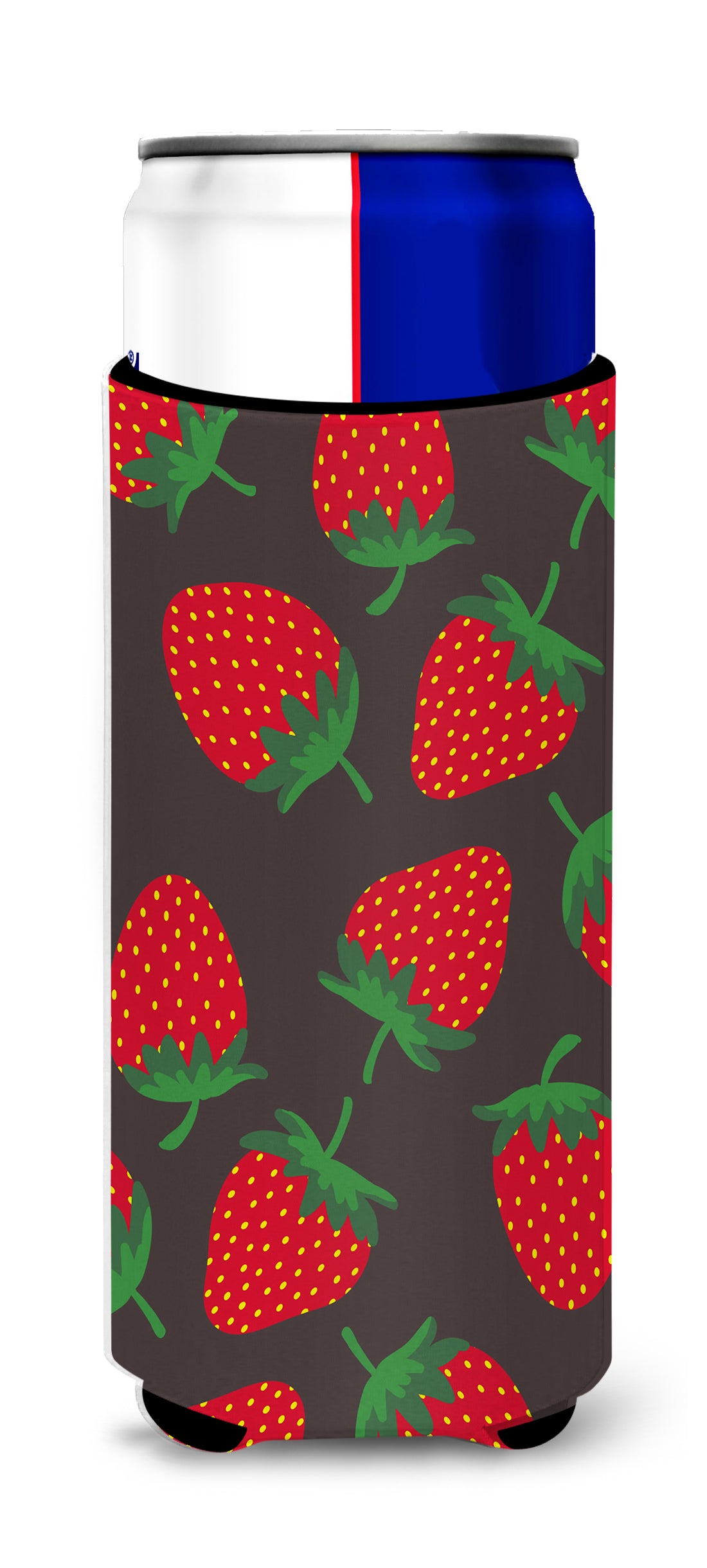 Strawberries on Gray  Ultra Hugger for slim cans BB5137MUK  the-store.com.