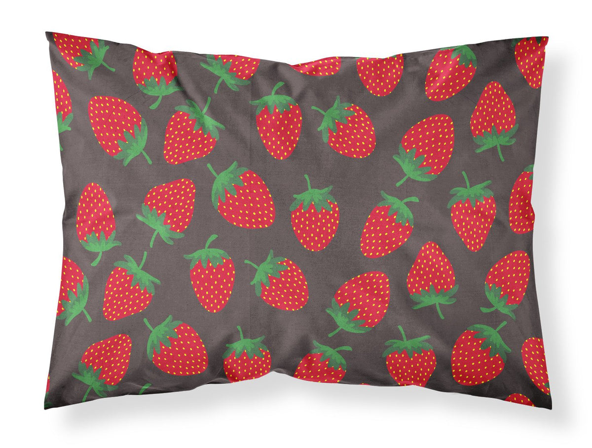 Strawberries on Gray Fabric Standard Pillowcase BB5137PILLOWCASE by Caroline&#39;s Treasures
