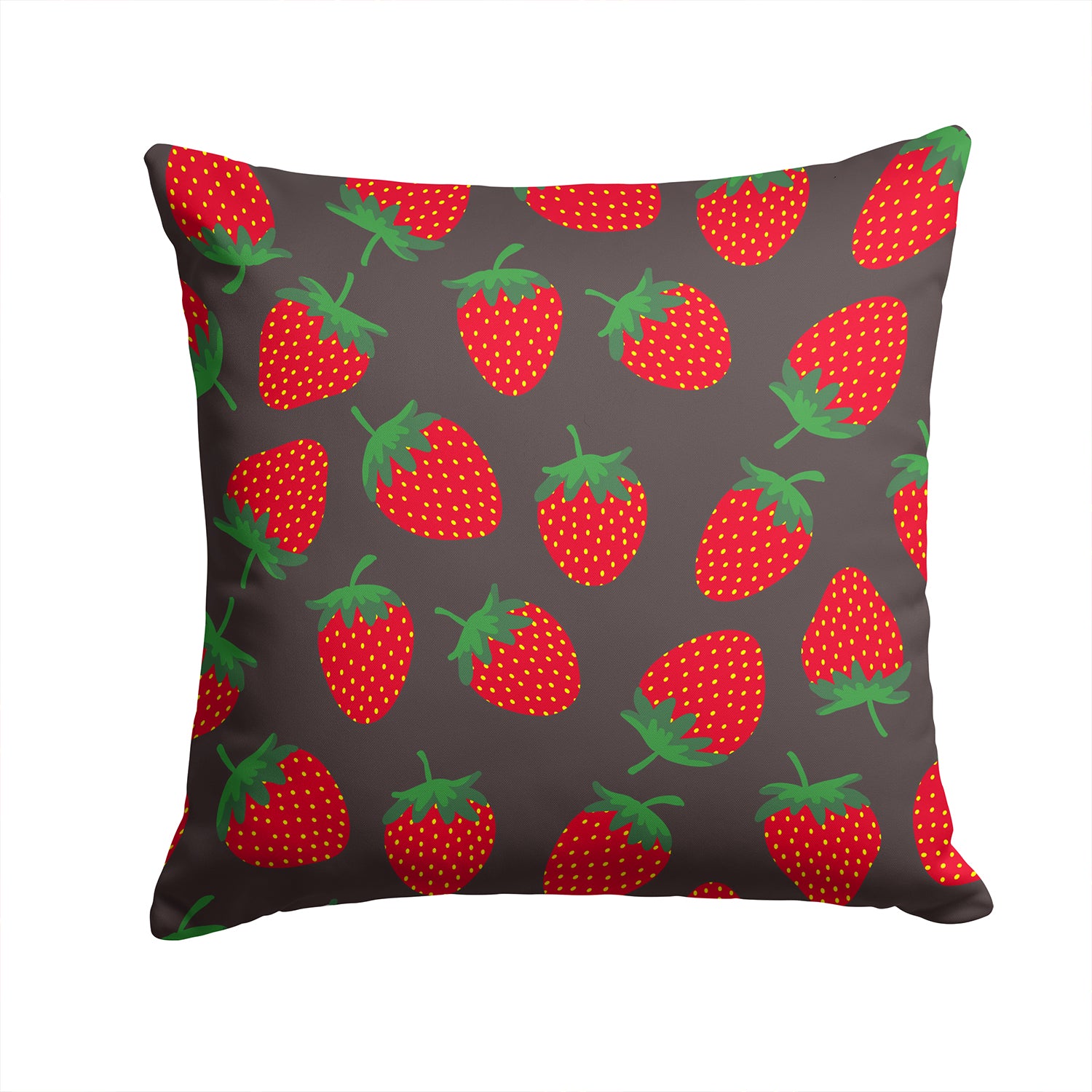 Strawberries on Gray Fabric Decorative Pillow BB5137PW1414 - the-store.com