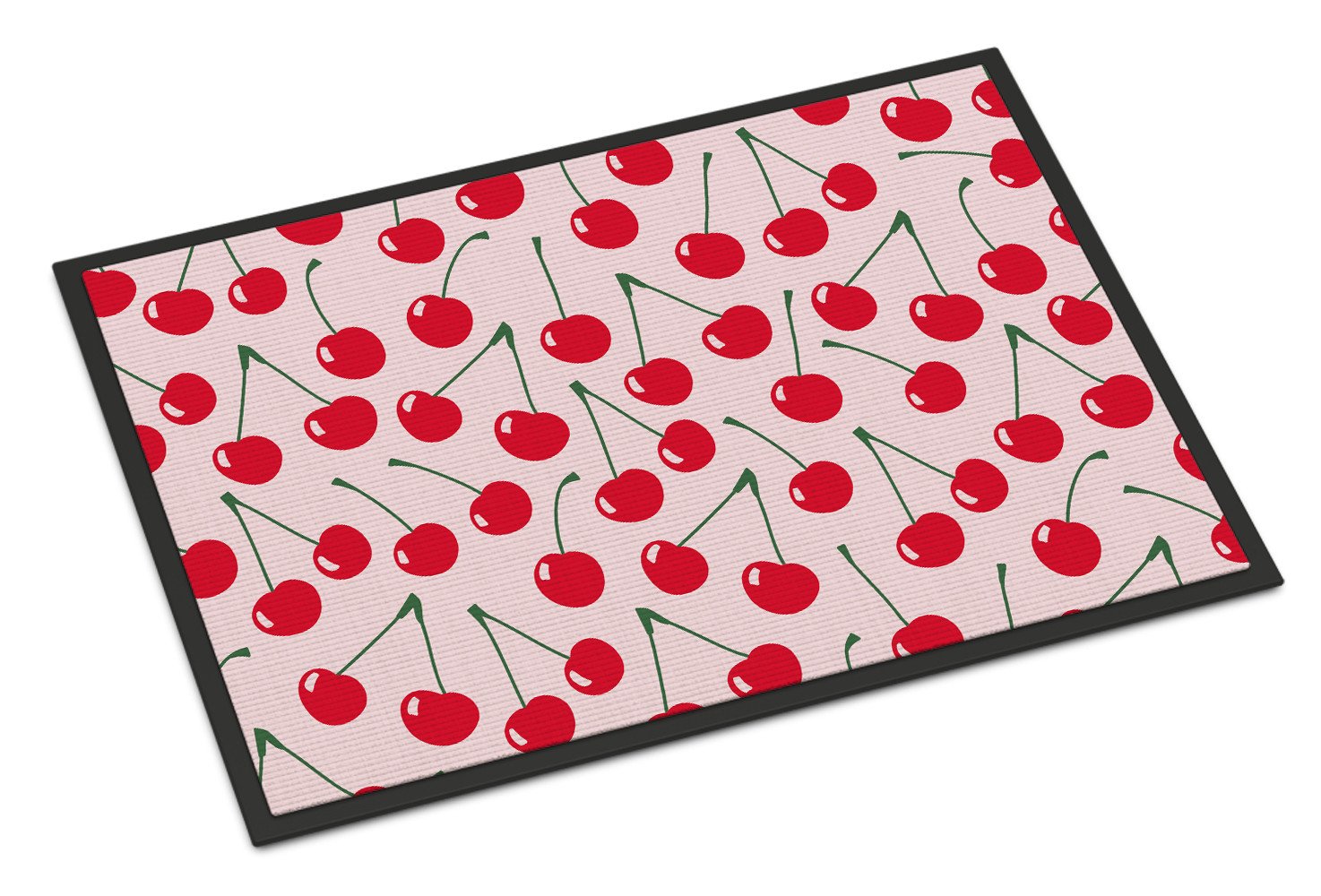 Cherries on Pink Indoor or Outdoor Mat 24x36 BB5139JMAT by Caroline's Treasures