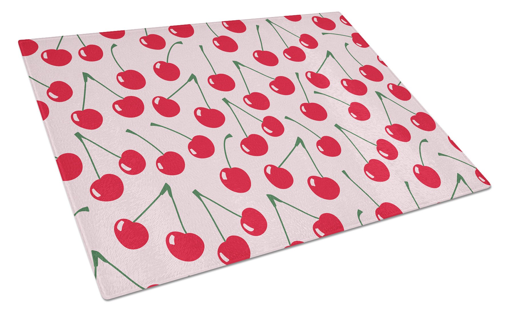 Cherries on Pink Glass Cutting Board Large BB5139LCB by Caroline's Treasures