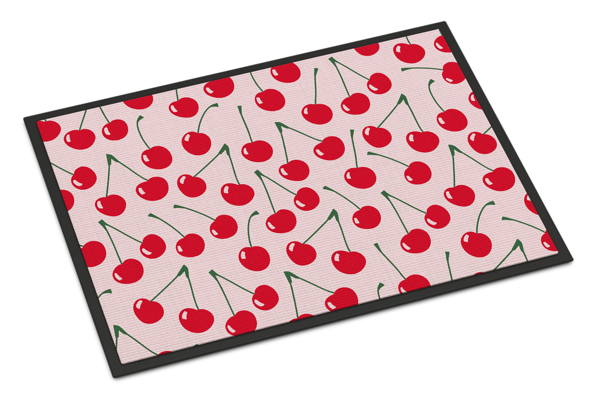 Cherries on Pink Indoor or Outdoor Mat 18x27 BB5139MAT - the-store.com