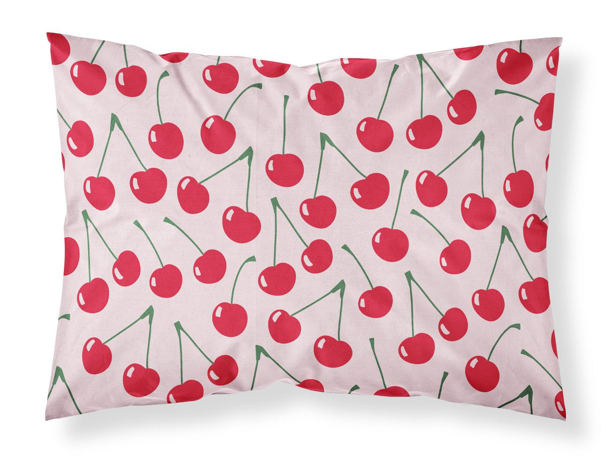 Cherries on Pink Fabric Standard Pillowcase BB5139PILLOWCASE by Caroline&#39;s Treasures