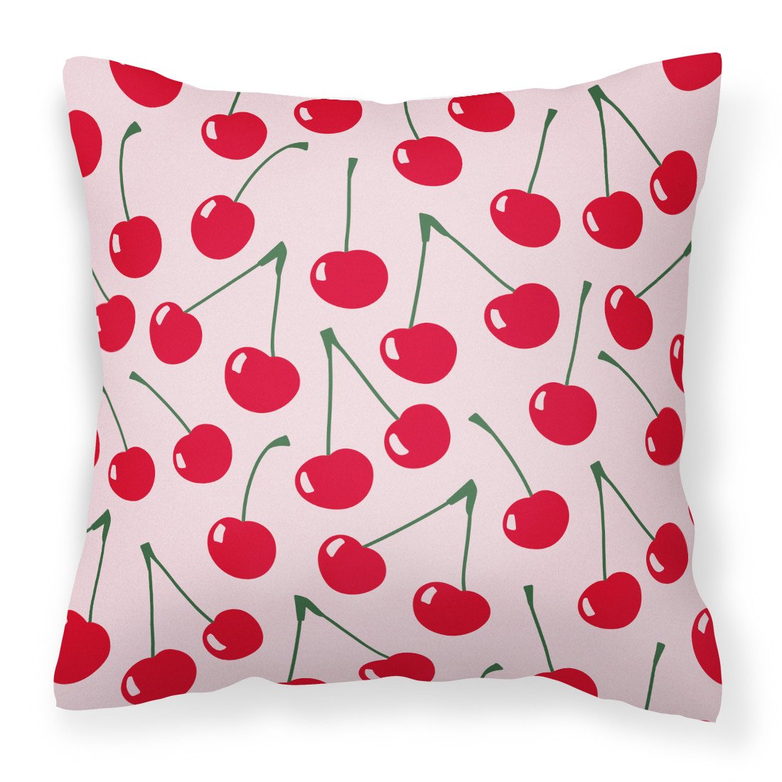 Cherries on Pink Fabric Decorative Pillow BB5139PW1818 by Caroline&#39;s Treasures