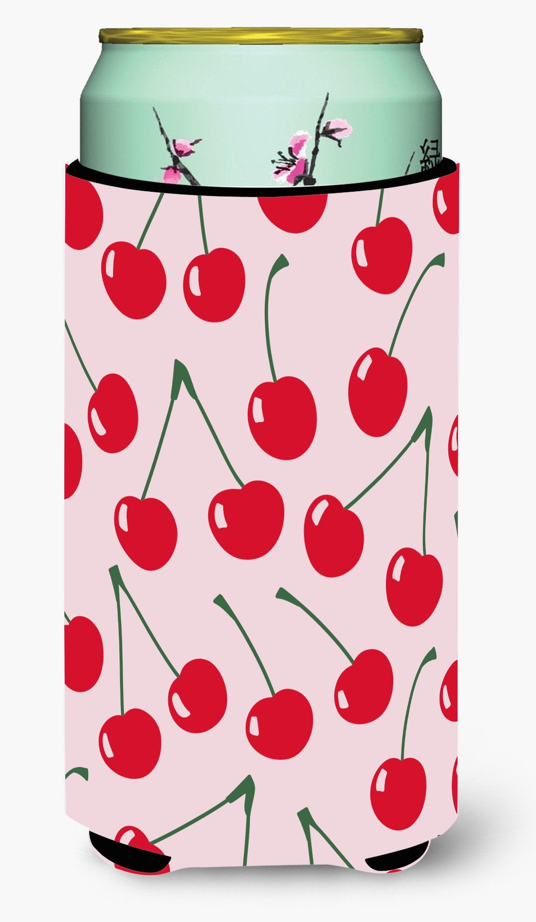 Cherries on Pink Tall Boy Beverage Insulator Hugger BB5139TBC by Caroline&#39;s Treasures