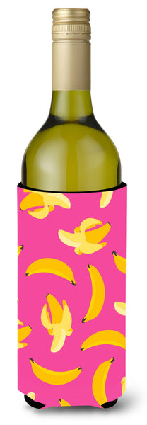 Bananas on Pink Wine Bottle Beverge Insulator Hugger BB5140LITERK by Caroline's Treasures