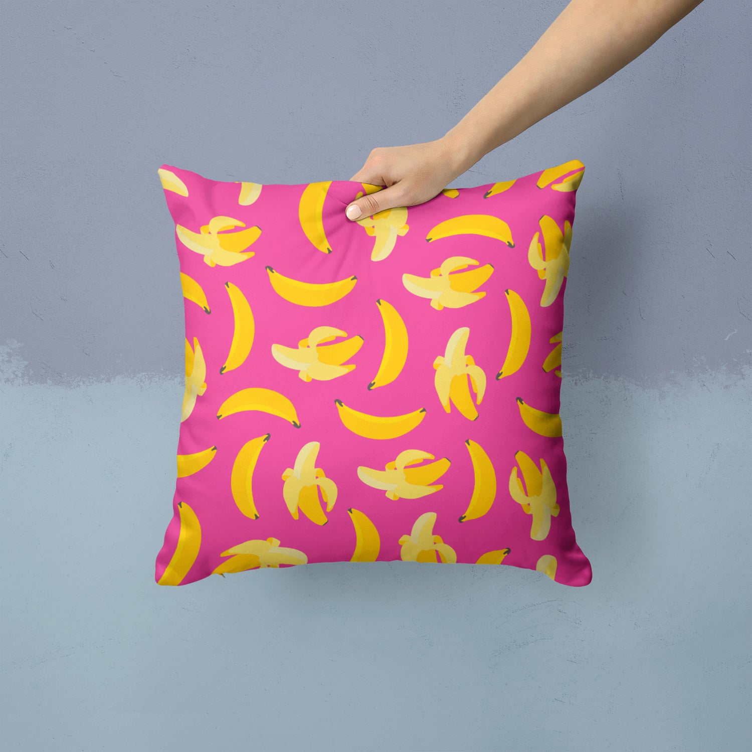Bananas on Pink Fabric Decorative Pillow BB5140PW1414 - the-store.com