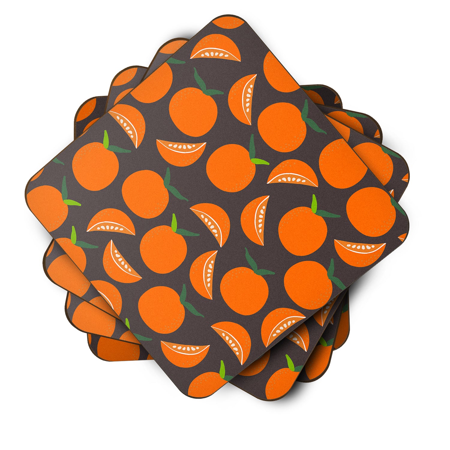 Oranges on Gray Foam Coaster Set of 4 BB5142FC - the-store.com