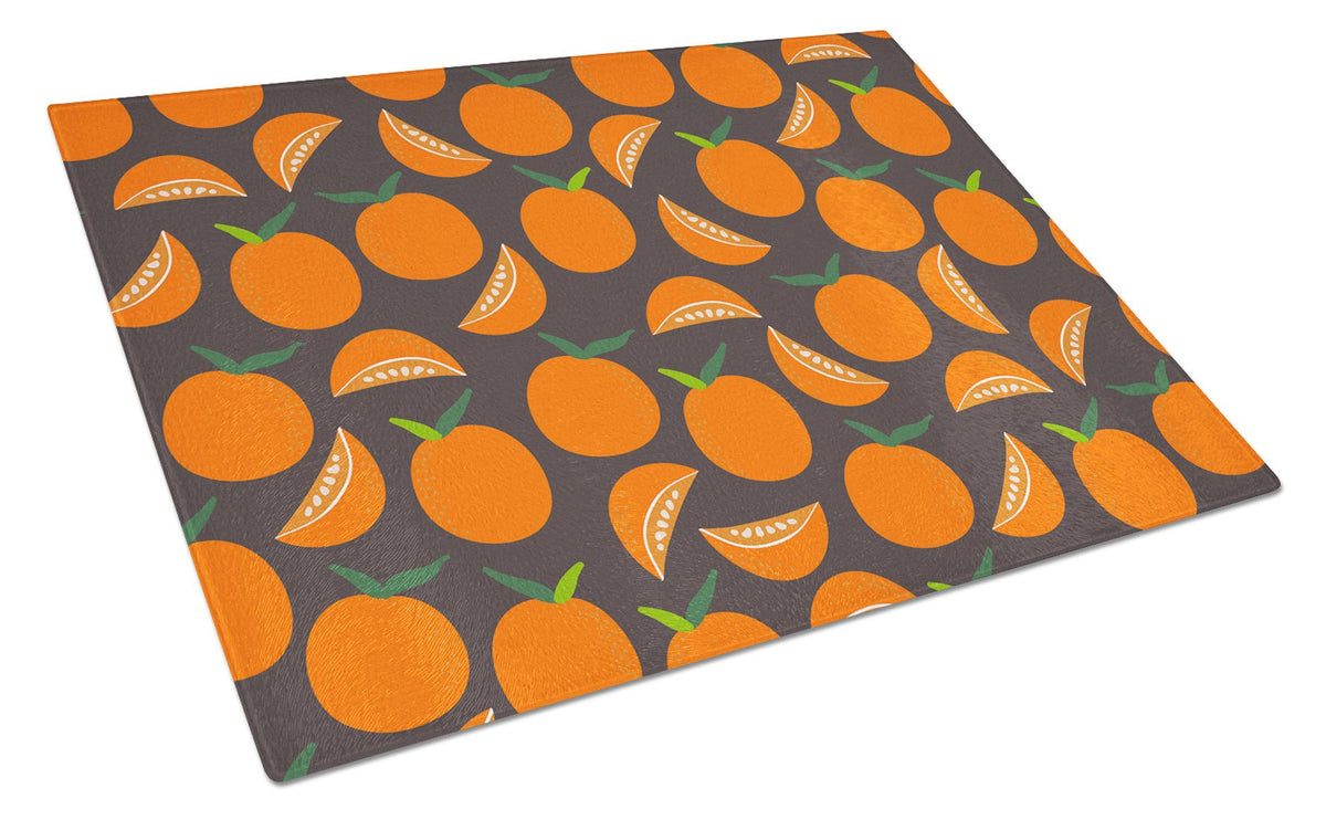 Oranges on Gray Glass Cutting Board Large BB5142LCB by Caroline&#39;s Treasures