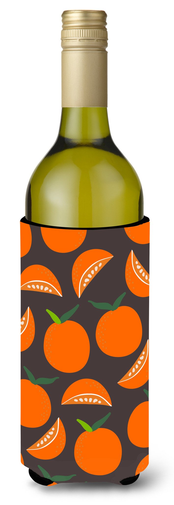 Oranges on Gray Wine Bottle Beverge Insulator Hugger BB5142LITERK by Caroline&#39;s Treasures