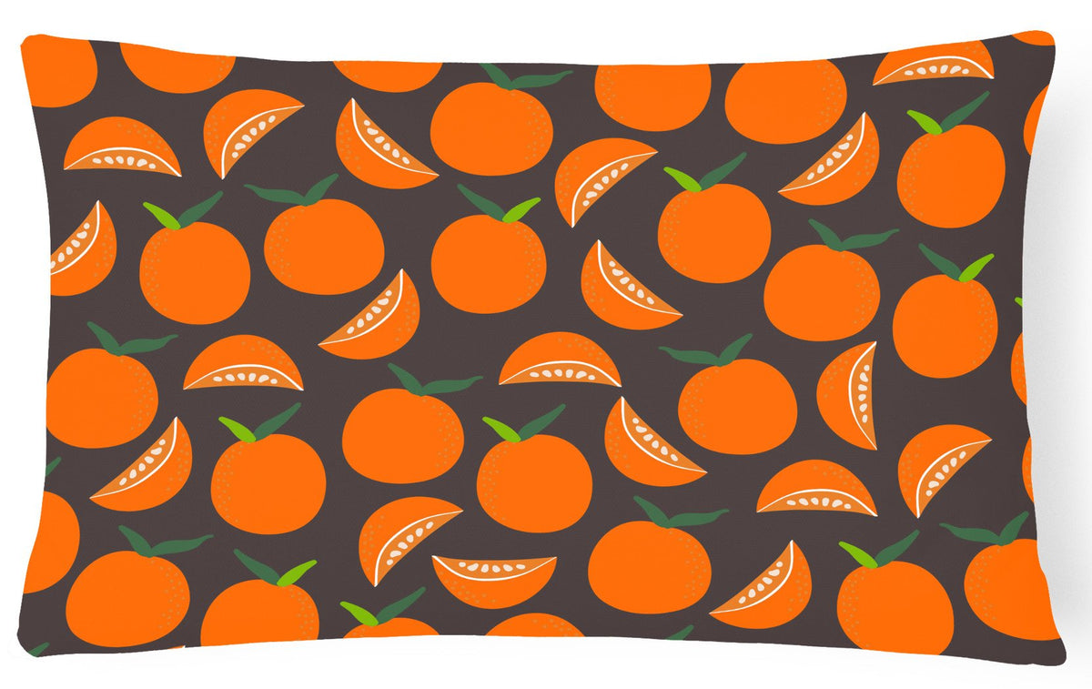 Oranges on Gray Canvas Fabric Decorative Pillow BB5142PW1216 by Caroline&#39;s Treasures