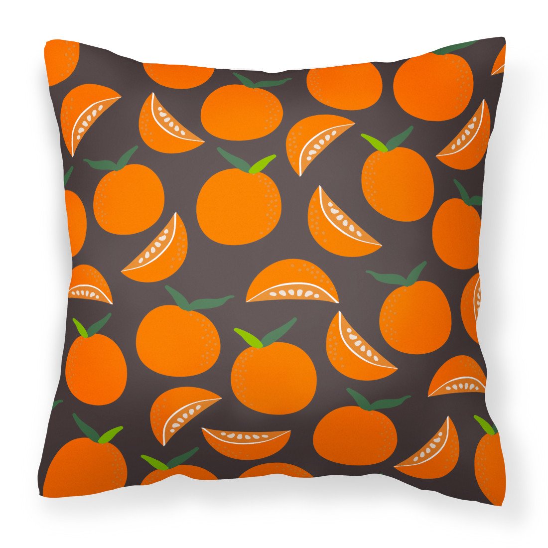 Oranges on Gray Fabric Decorative Pillow BB5142PW1818 by Caroline&#39;s Treasures