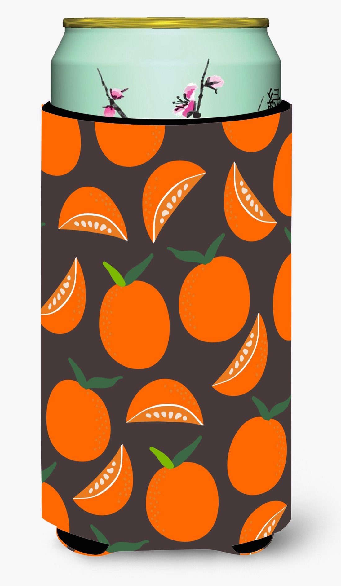 Oranges on Gray Tall Boy Beverage Insulator Hugger BB5142TBC by Caroline&#39;s Treasures