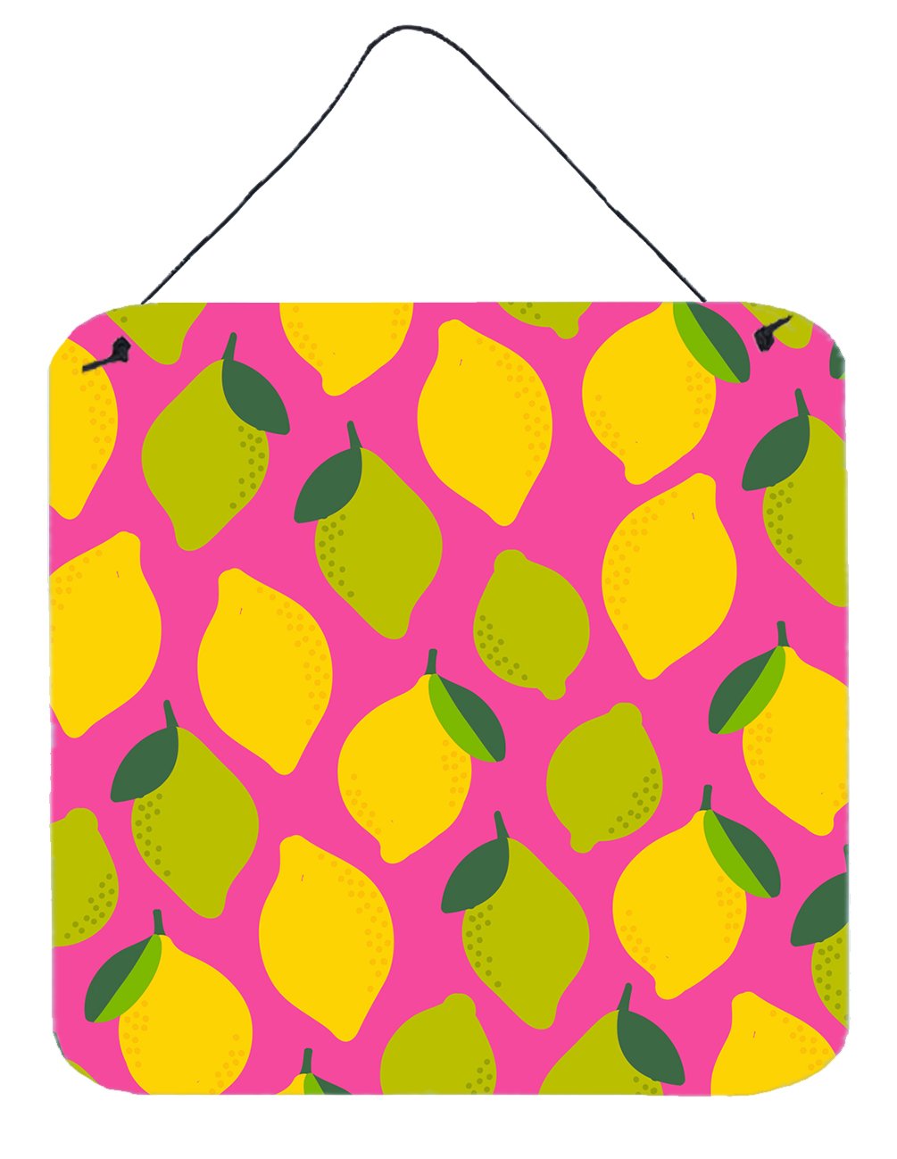 Lemons and Limes on Pink Wall or Door Hanging Prints BB5143DS66 by Caroline&#39;s Treasures