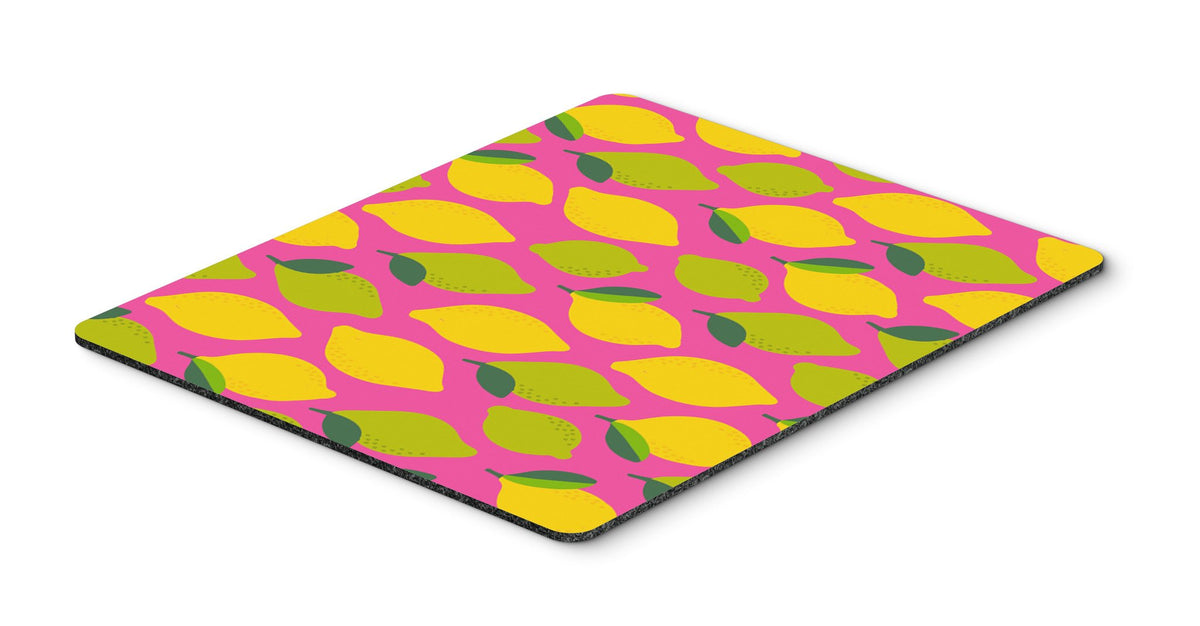 Lemons and Limes on Pink Mouse Pad, Hot Pad or Trivet BB5143MP by Caroline&#39;s Treasures