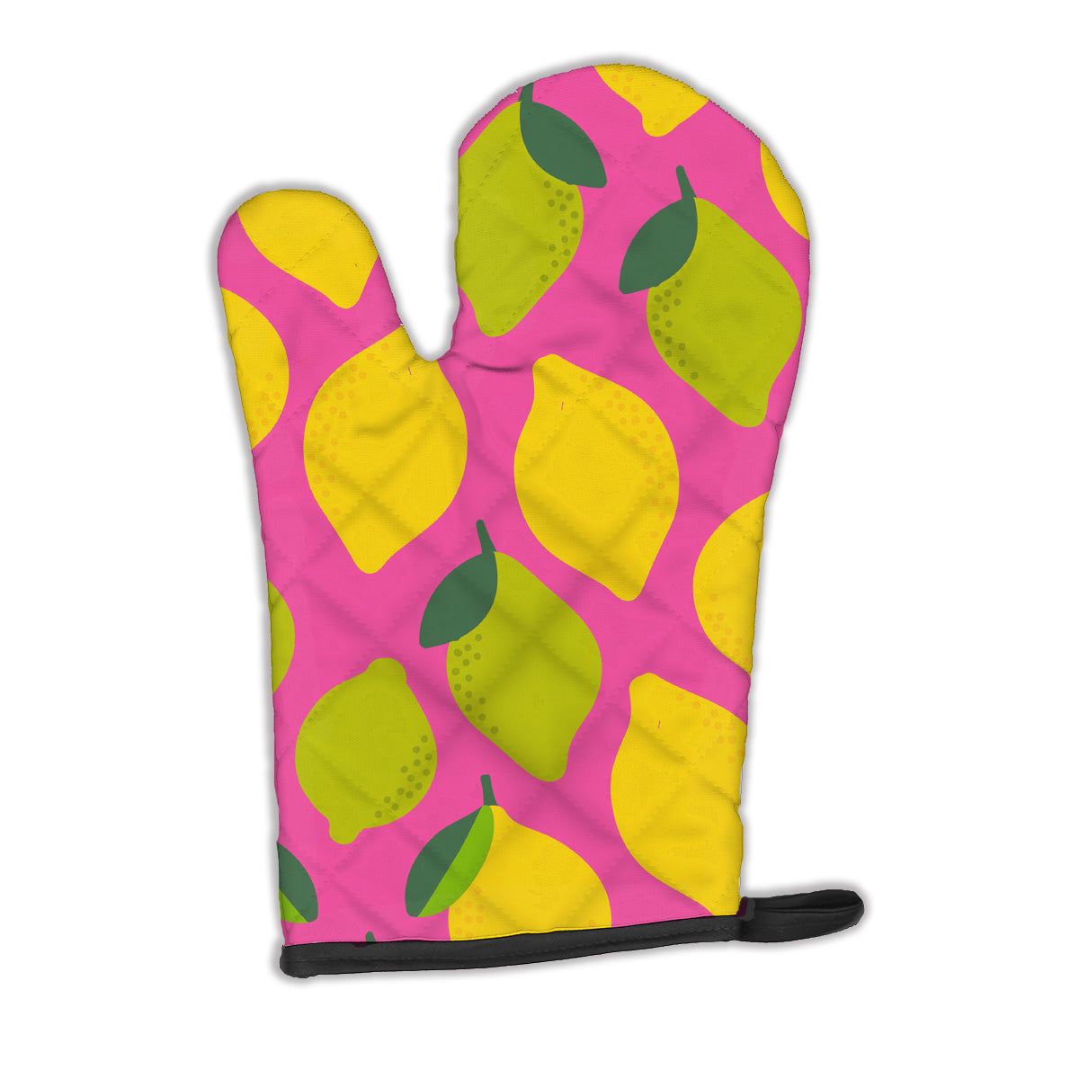 Lemons and Limes on Pink Oven Mitt BB5143OVMT  the-store.com.
