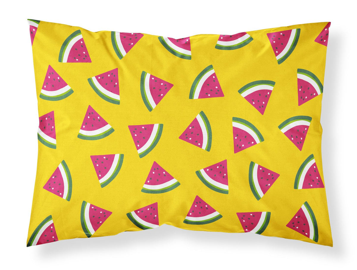 Watermelon on Yellow Fabric Standard Pillowcase BB5144PILLOWCASE by Caroline&#39;s Treasures