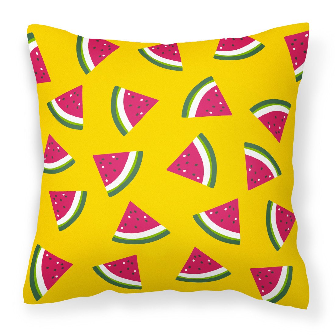 Watermelon on Yellow Fabric Decorative Pillow BB5144PW1818 by Caroline&#39;s Treasures