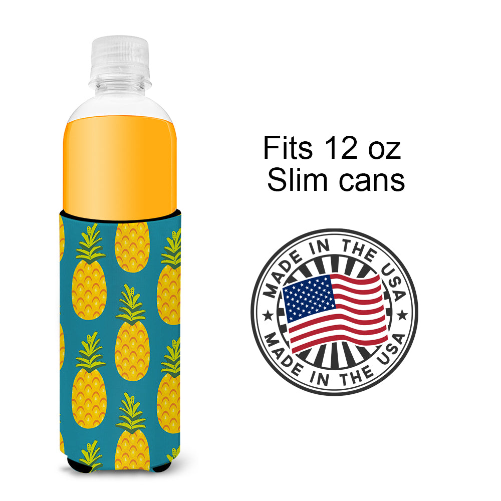Pineapples on Teal  Ultra Hugger for slim cans BB5145MUK