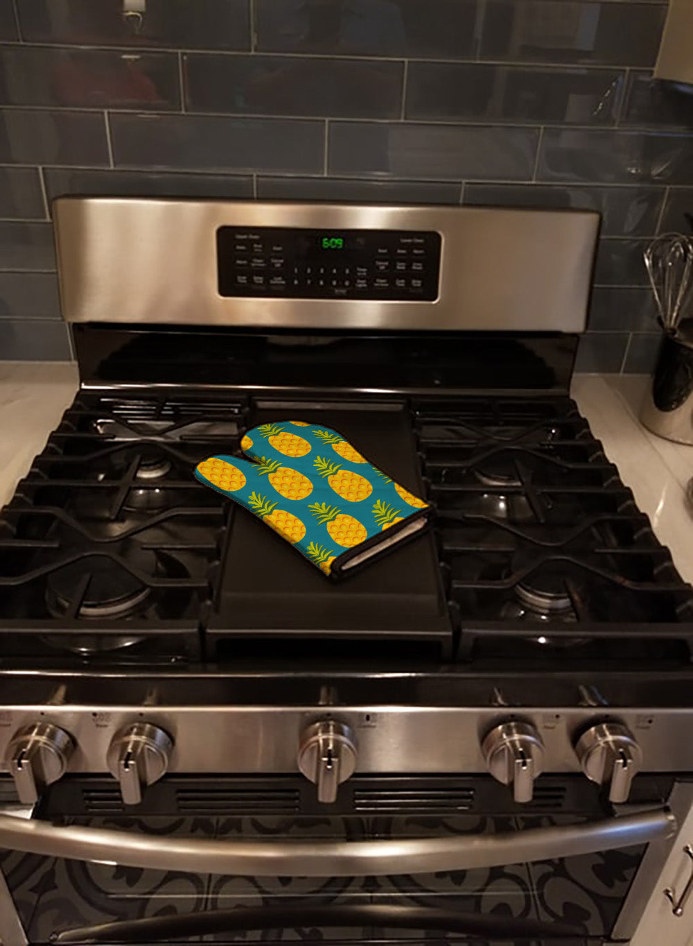 Pineapples on Teal Oven Mitt BB5145OVMT  the-store.com.