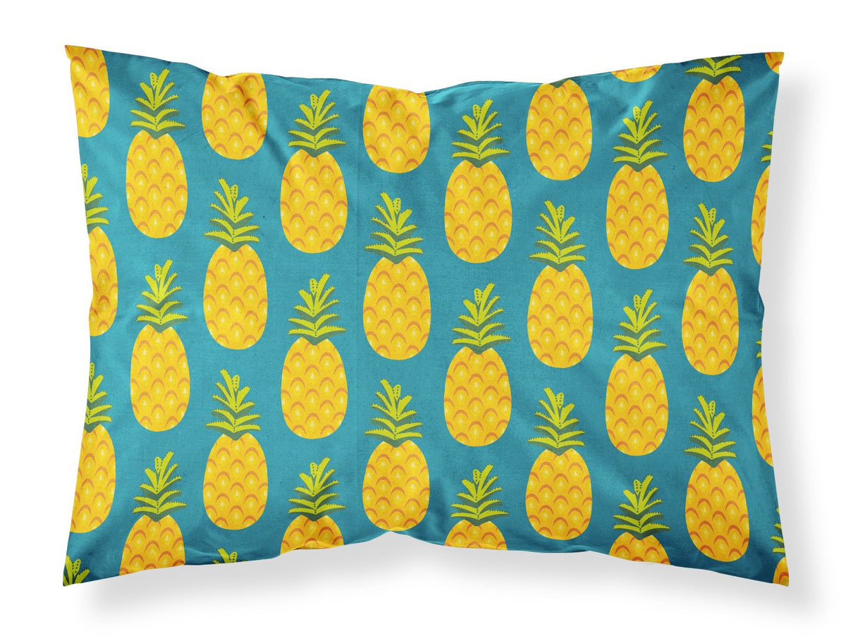 Pineapples on Teal Fabric Standard Pillowcase BB5145PILLOWCASE by Caroline&#39;s Treasures