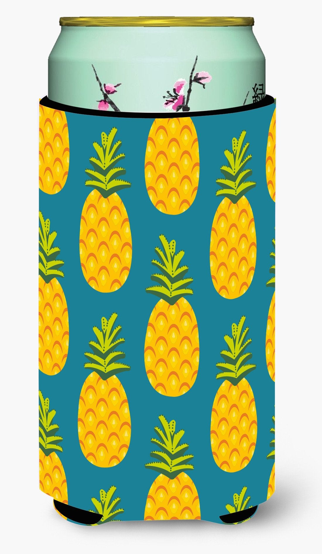 Pineapples on Teal Tall Boy Beverage Insulator Hugger BB5145TBC by Caroline&#39;s Treasures