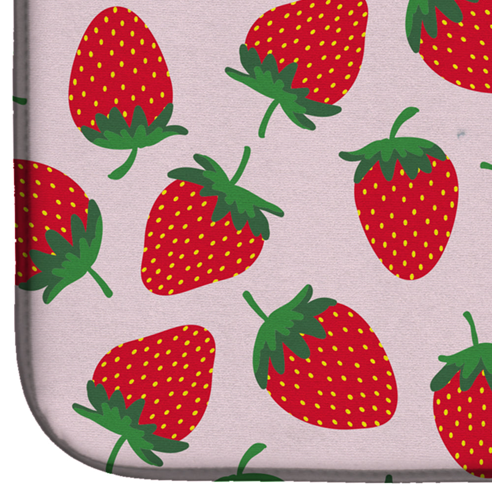 Strawberries on Pink Dish Drying Mat BB5146DDM  the-store.com.