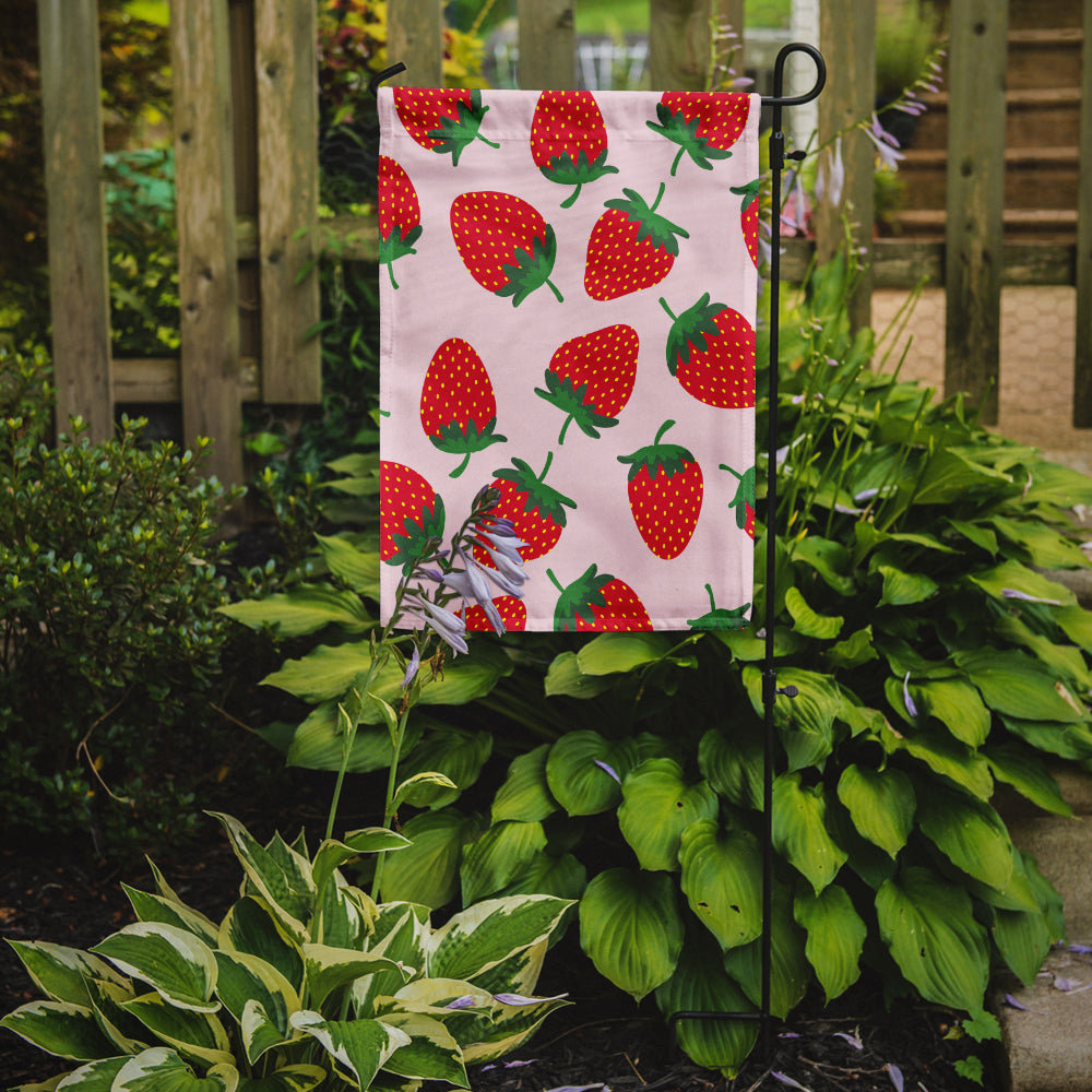 Strawberries on Pink Flag Garden Size BB5146GF