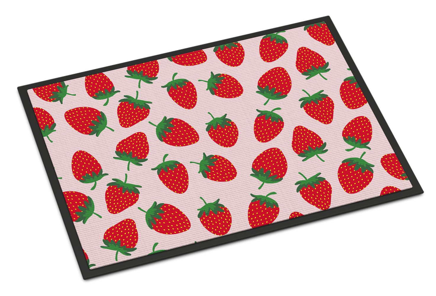 Strawberries on Pink Indoor or Outdoor Mat 24x36 BB5146JMAT by Caroline's Treasures