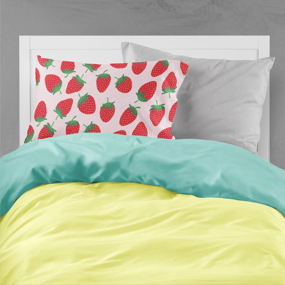 Strawberries on Pink Fabric Standard Pillowcase BB5146PILLOWCASE by Caroline's Treasures