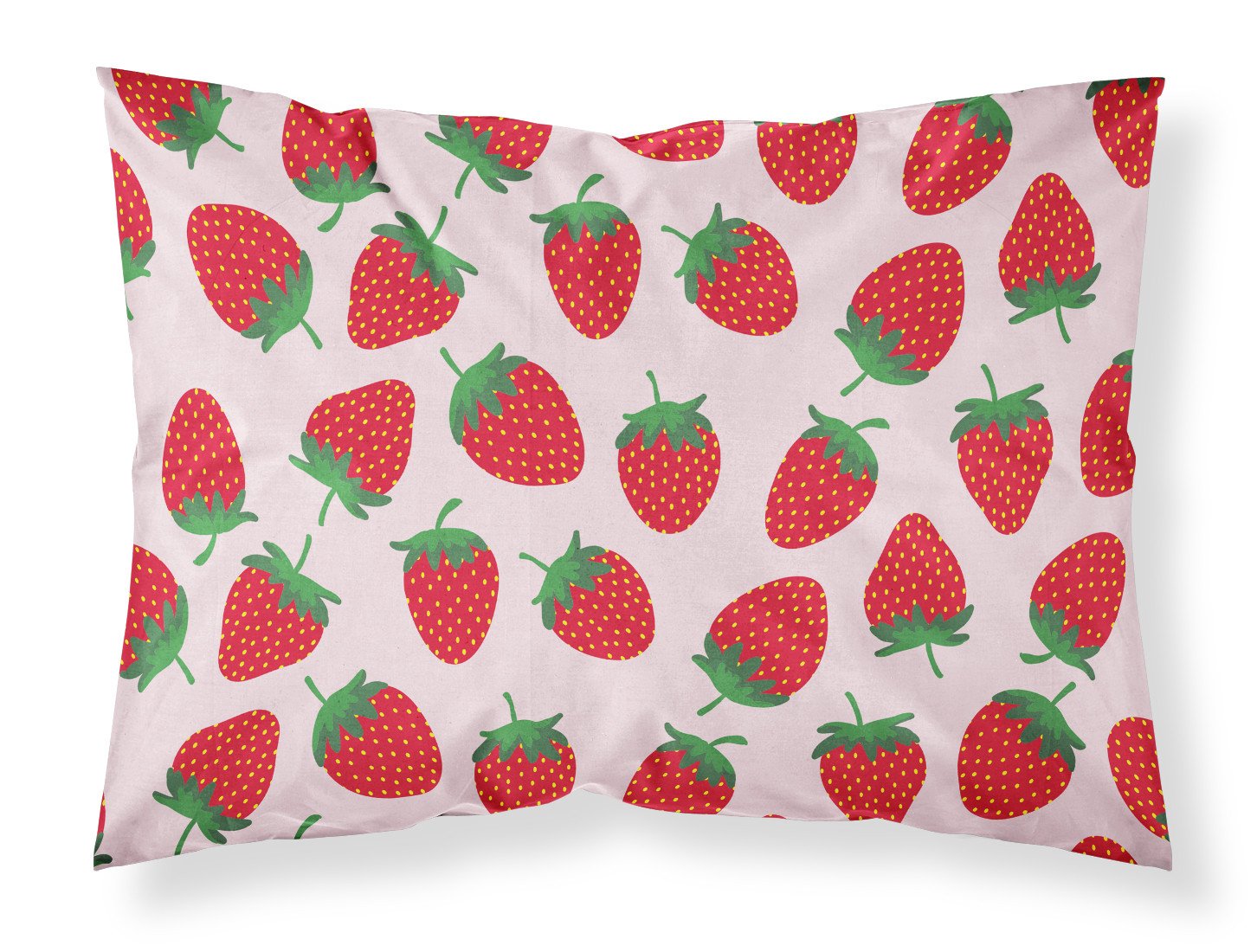 Strawberries on Pink Fabric Standard Pillowcase BB5146PILLOWCASE by Caroline's Treasures