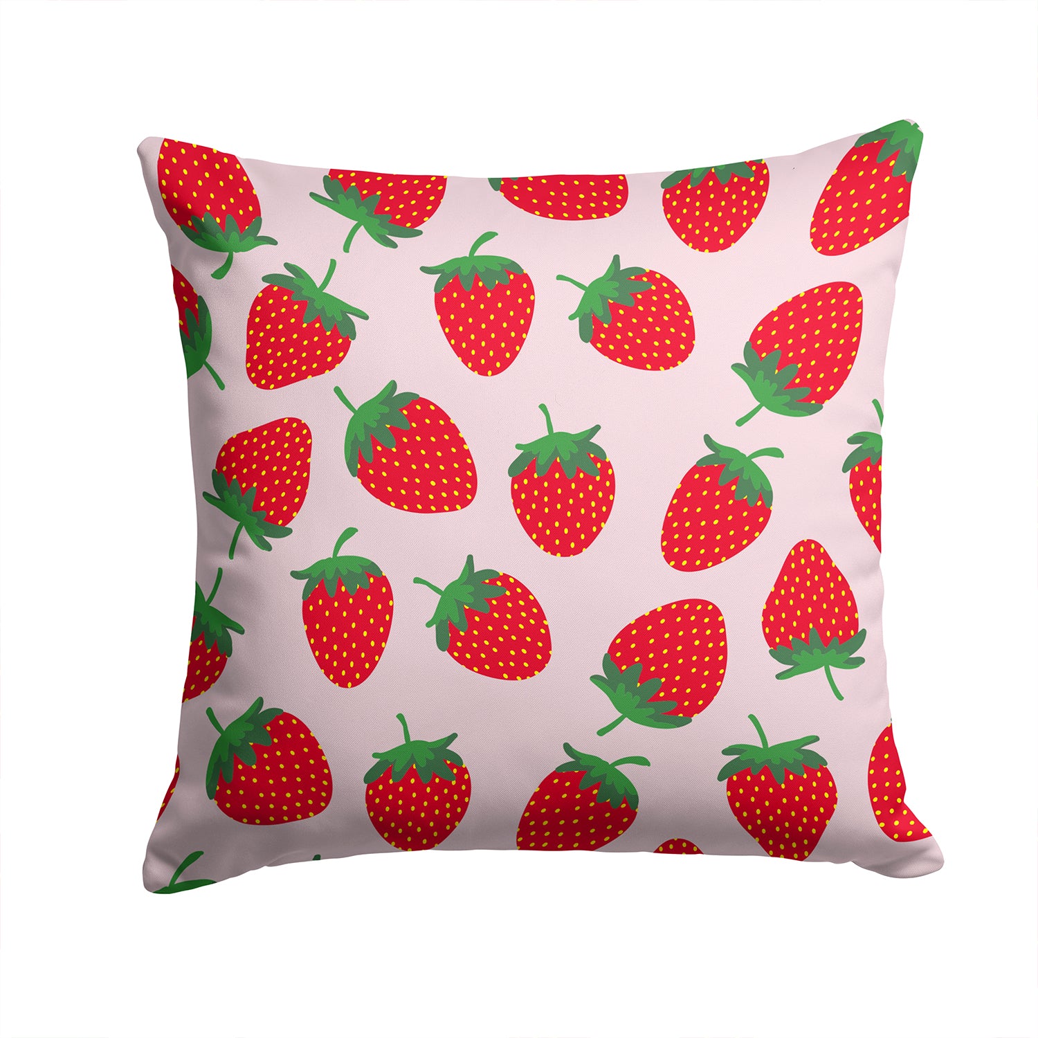 Strawberries on Pink Fabric Decorative Pillow BB5146PW1414 - the-store.com