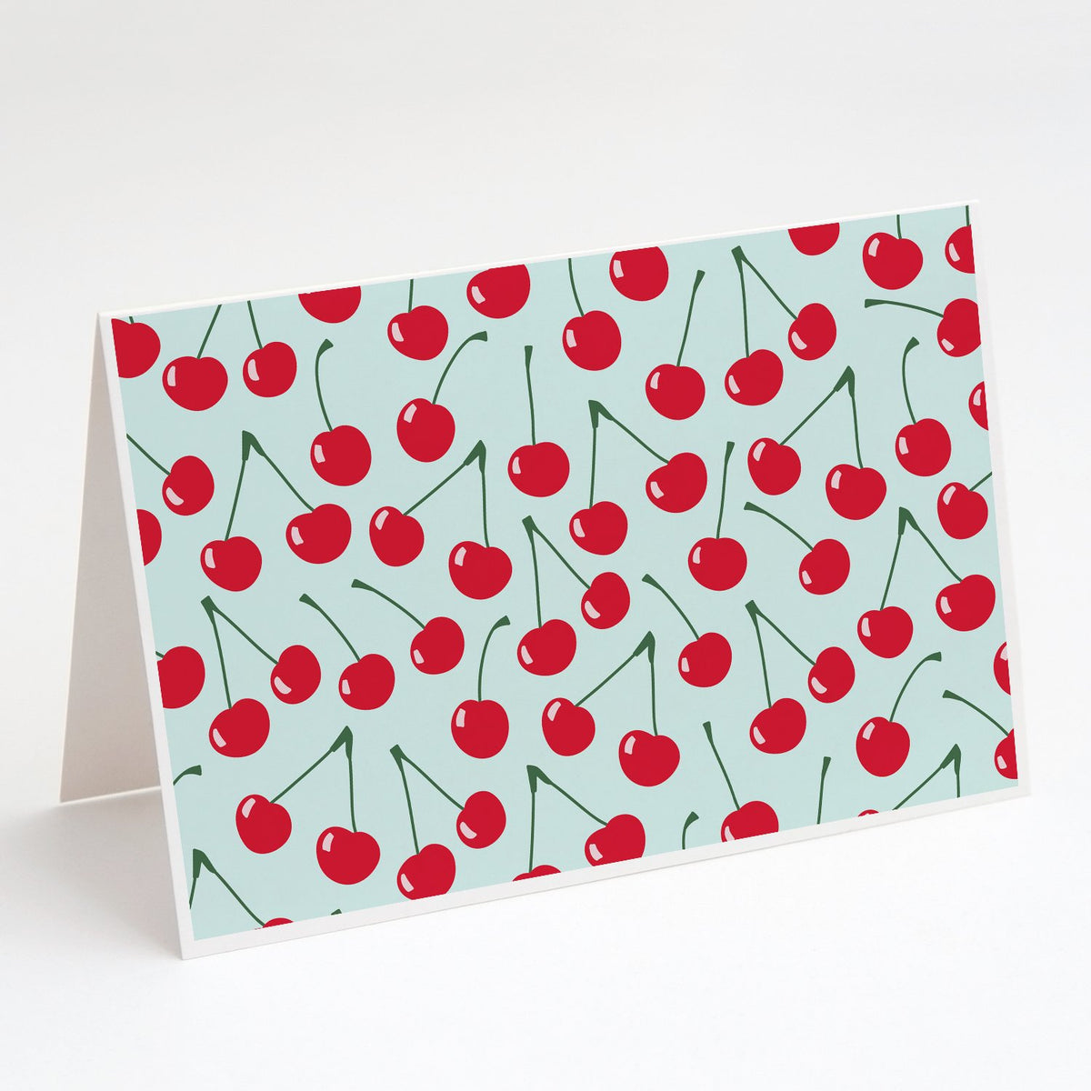 Buy this Cherries on Blue Greeting Cards and Envelopes Pack of 8