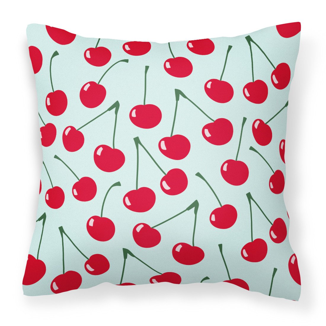 Cherries on Blue Fabric Decorative Pillow BB5148PW1818 by Caroline&#39;s Treasures