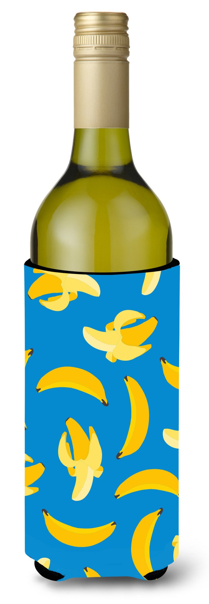 Bananas on Blue Wine Bottle Beverge Insulator Hugger BB5149LITERK by Caroline&#39;s Treasures