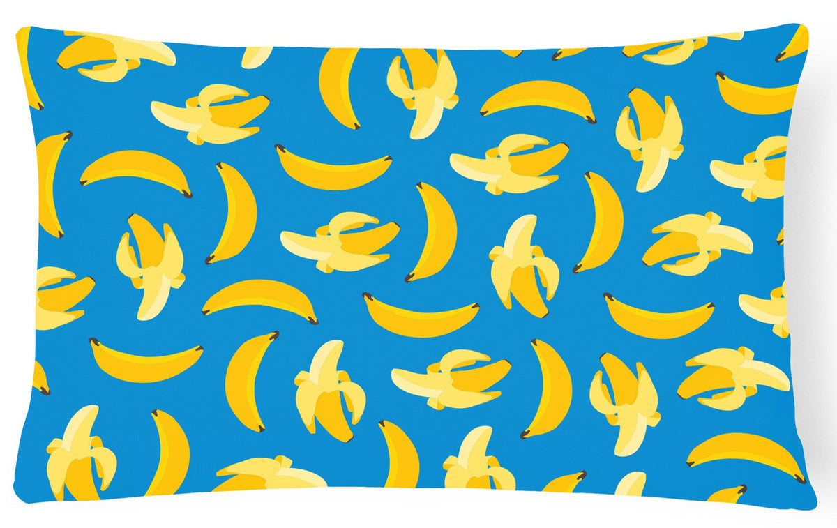 Bananas on Blue Canvas Fabric Decorative Pillow BB5149PW1216 by Caroline&#39;s Treasures