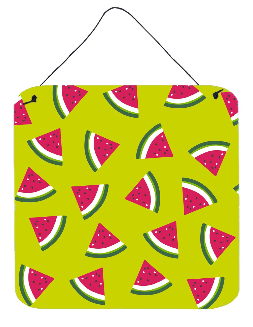 Watermelon on Lime Green Wall or Door Hanging Prints by Caroline&#39;s Treasures