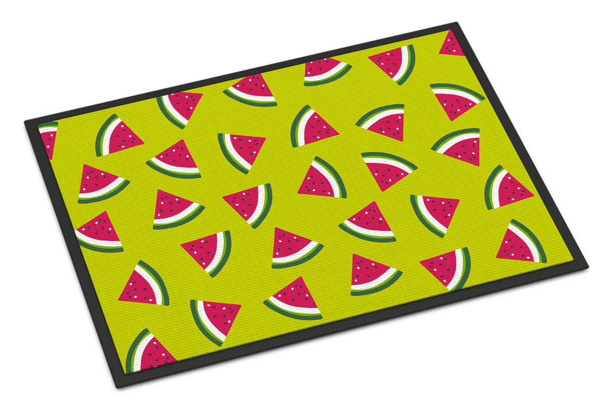 Watermelon on Lime Green Indoor or Outdoor Mat 24x36 BB5151JMAT by Caroline&#39;s Treasures