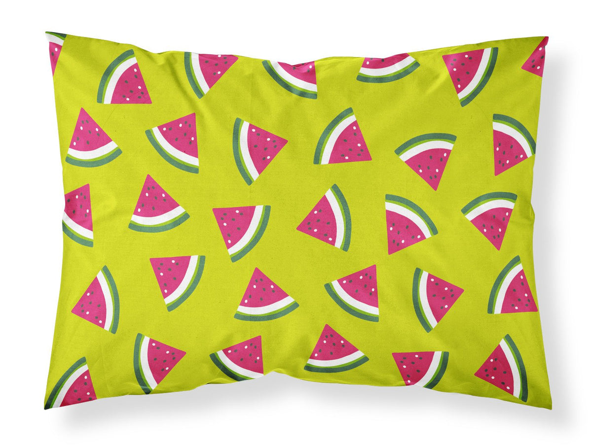 Watermelon on Lime Green Fabric Standard Pillowcase BB5151PILLOWCASE by Caroline&#39;s Treasures