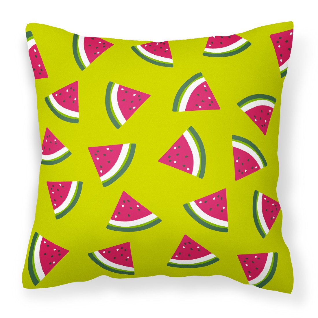 Watermelon on Lime Green Fabric Decorative Pillow BB5151PW1818 by Caroline&#39;s Treasures